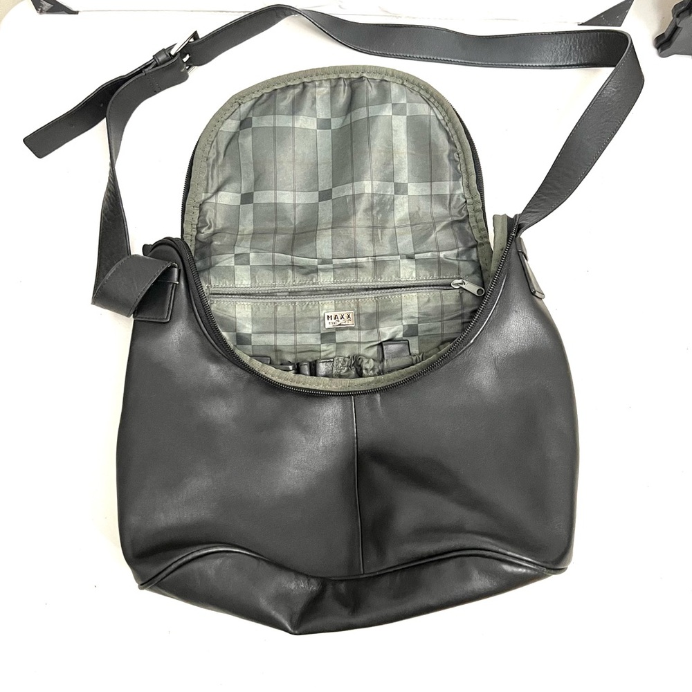 Maxx New York Black 100% Cow Leather Purse Shoulder Bag - Picture 2 of 14
